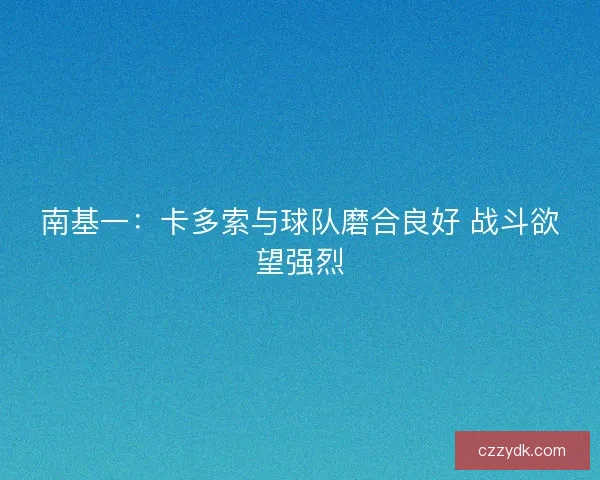 南基一：卡多索与球队磨合良好 战斗欲望强烈