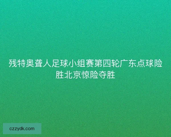 残特奥聋人足球小组赛第四轮广东点球险胜北京惊险夺胜 残特奥聋人足球小组赛第四轮广东点球险胜北京惊险夺胜
