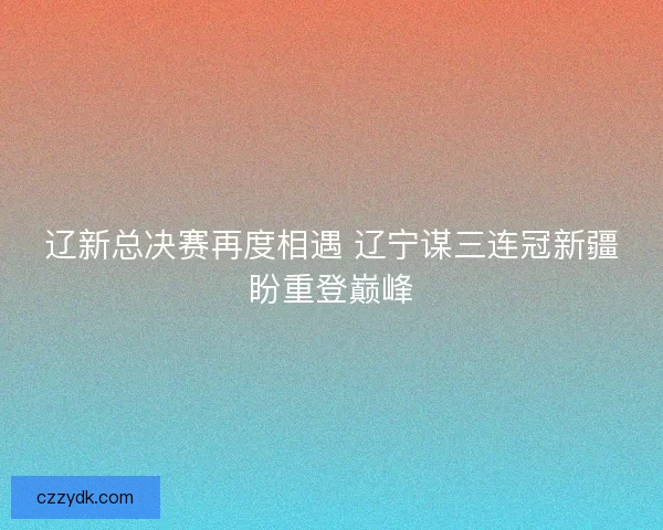 辽新总决赛再度相遇 辽宁谋三连冠新疆盼重登巅峰